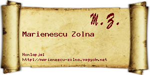 Marienescu Zolna névjegykártya